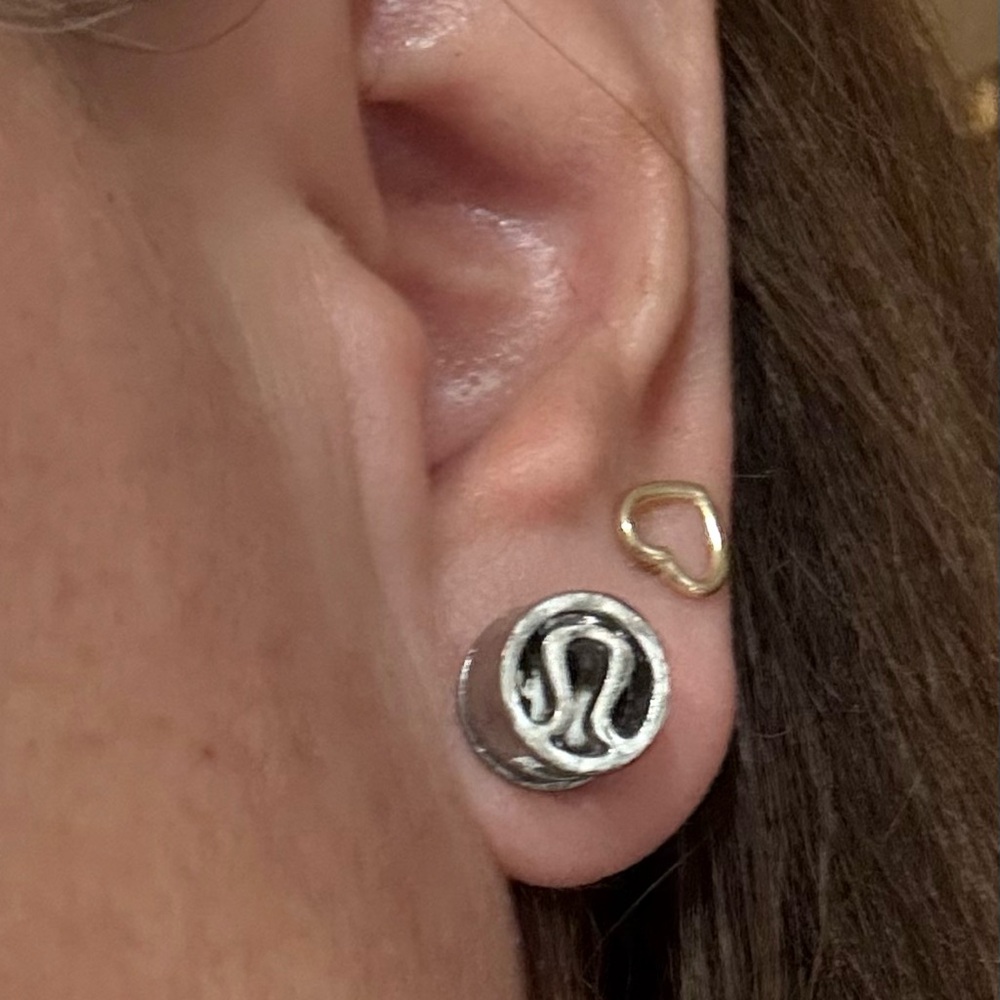 Lululemon Athletica Silver and Gold Minimalist Earrings
